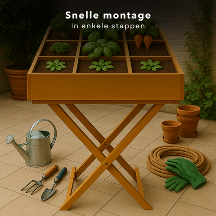 Cheqo® Houten Kweektafel op Poten - Plantenbak voor Kweken - Moestuinbak - Verhoogde Kruidentafel - Moestuin Bak - Kweektuin - Kweekbak - Kruidenbak