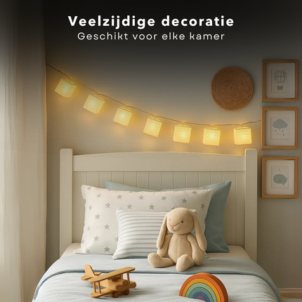 Cheqo® Lichtslinger Met LEDs - Decoratieve Verlichting op Batterij - Lichtslinger - Lange Levensduur Verlichting - Sfeerverlichting Binnen - Woonkamer Decoratie - Slaapkamer Verlichting - Kantoor Sfeerlicht