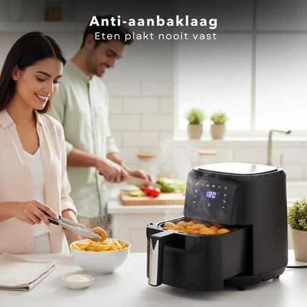 Cheqo® Airfryer - Hetelucht Friteuse - 6 Liter - Snelle Bereiding - Air Fryer - Hetelucht Oven - Timerfunctie - Hete Lucht Friteuse