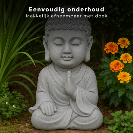 Cheqo® Boeddha Beeld - Buddha Tuinbeeld - Zittend Tuinbeeld - Ornament - Boeddha Hoofd