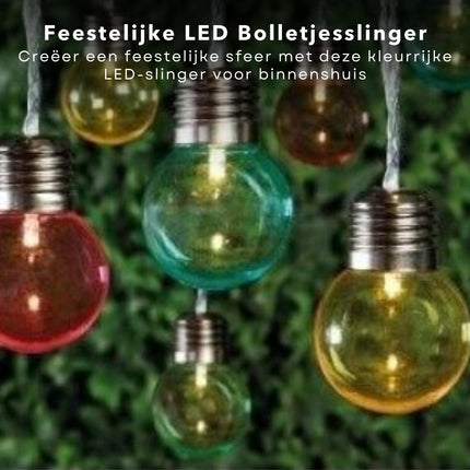 Cheqo® Draadloze Feestverlichting - Multicolor LED Bolletjes - 4.50 meter - Op Batterijen - 30 Lampjes - Feestslinger - Sfeerverlichting - Multicolor - Lichtsnoer - Voor Binnen Lichtsnoeren