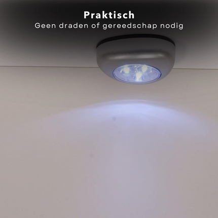 Cheqo® LED Spots Set - 5 Stuks - Verstelbaar - Batterijen - Dimbaar - Kastverlichting - Geen Gereedschap Nodig - Snelle Installatie - 400 Lumen - 25.000 Branduren - Duurzaam - Gangverlichting - Sfeerverlichting - Zelfklevend - Druklamp kastverlichting