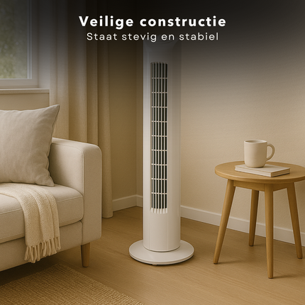 Cheqo® Torenventilator - Stille Ventilator - Vloerventilator - Ventilator Staand - Fan - Airco Alternatief - Wit
