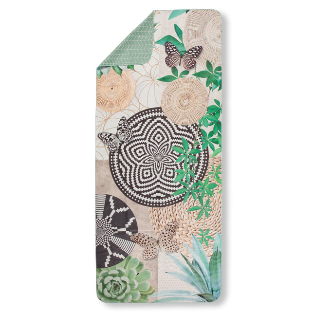 Strandlaken 75x180 cm - Vlinders en Natuurlijke Patronen - Polyvelvet - Multi Kleuren - Voor Sport & Reizen