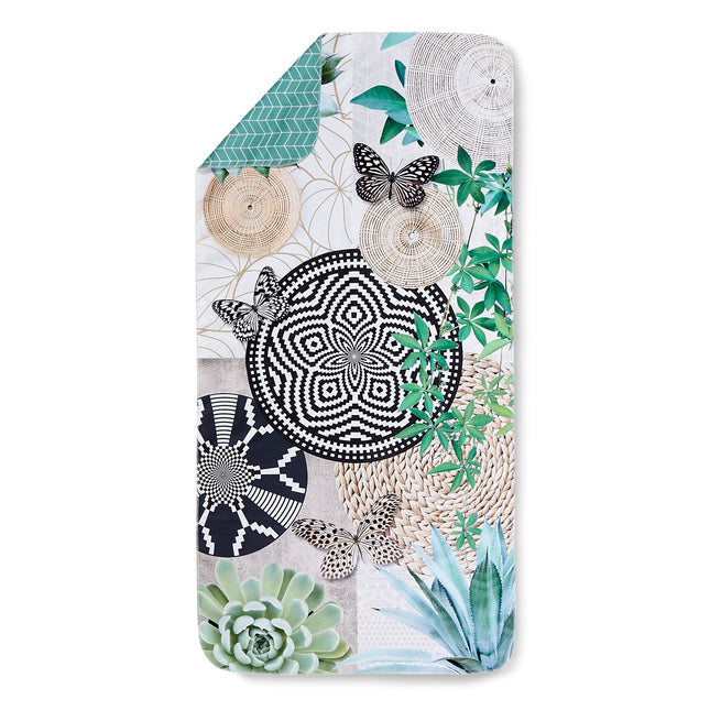 Strandlaken 50x100 cm - Vlinders en Natuurlijke Patronen - Polyvelvet - Multicolor - Voor Sport & Reizen