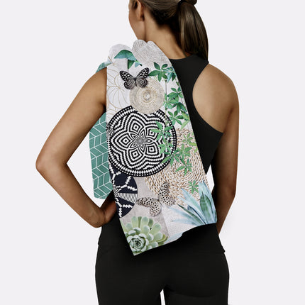 Strandlaken 50x100 cm - Vlinders en Natuurlijke Patronen - Polyvelvet - Multicolor - Voor Sport & Reizen