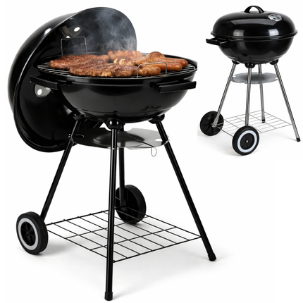 Cheqo® Houtskoolbarbecue - Houtskool Bbq - Kogelbarbecue - Barbecue Op Wielen - Kogelbarbecue Met Deksel - Houtskoolbarbecue Met Deksel - Houtskoolgrill - Tuinbarbecue - Buiten Barbecue - Zwarte Houtskoolbarbecue