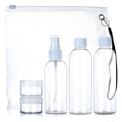 Cheqo® Reisflesjes - Reisflesjes Set - Reisset Flesjes - Reisflacons - Reisflacons Set - Reisflesjes met Etui - Reisflesjes Handbagage - Navulbare Reisflesjes - Doorzichtige Reisflesjes - Reisflesjes voor Vloeistoffen