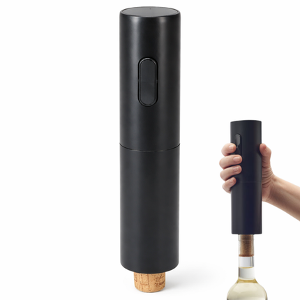 Cheqo® Elektrische Kurkentrekker - Elektrische Wijnopener - Automatische Kurkentrekker - Automatische Wijnopener - Wijnopener Elektrisch - Elektrische Flesopener - Wijnflesopener Elektrisch - Elektrische Kurkentrekker Zwart