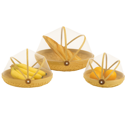 Cheqo® Vliegenkap Set - Vliegenhoes - Vliegenverjager - Foodcover - Insectenbescherming -  Voedselbescherming - Ronde Vliegenkap - 3 Stuks