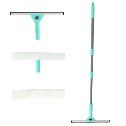 Cheqo® Raamwisser Set - Ramenwas Set - Glazenwasser Set - Raamreinigingsset - Raamwisser met Telescoopsteel - Telescoop Raamwisser - Raamtrekker Set - Raamtrekker met Telescoopsteel - Inwasser Set