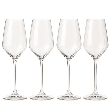 Cheqo® Witte Wijnglazen Set - 38 cl - Elegante Glazen voor Witte Wijn - Stevige Voet - Wijnglas Set - Glas