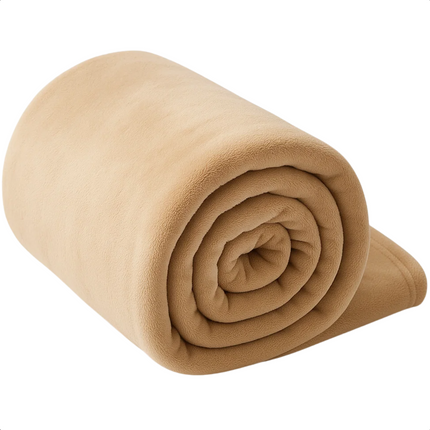 Cheqo® Fleece Deken - Fleece Plaid - 150 X 200 CM - Super Zacht - Polyester Fleece - Wasmachine Wasbaar - Beige Kleur - Tijdloze Elegantie - Duurzaam Materiaal - Bank of Bed - Woondecoratie - Comfortabel en Warm - Eenvoudig Te Reinigen