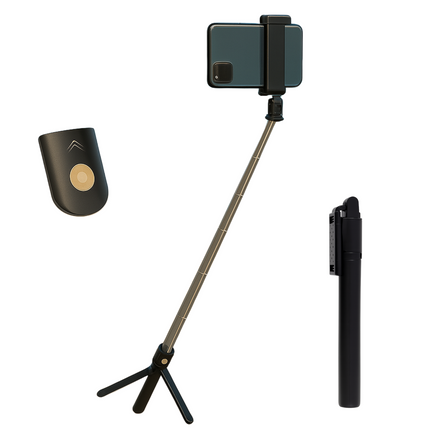 Cheqo® Selfie Stick met Bluetooth Afstandsbediening – 3-in-1 Uitschuifbare Selfiestick & Tripod Statief – Smartphone Houder – Lichtgewicht & Opvouwbaar – Voor iPhone & Android – 360° Draaibaar – Voor TikTok & Instagram