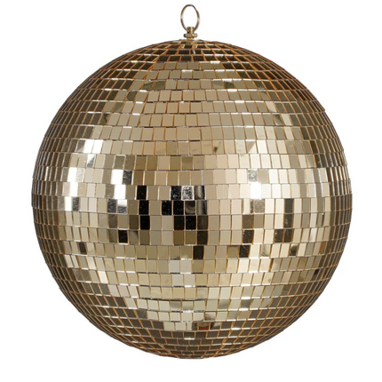 Cheqo® Kerst Discobal - Spiegelbol 30 CM - Champagnekleurig Spiegelglas - Disco Bal Bruin - Eenvoudig Op Te Hangen - Kerstversiering - Feestdagen Decoratie - Discobal Ornament - Spiegelglas Discobal - Kerstdecoratie