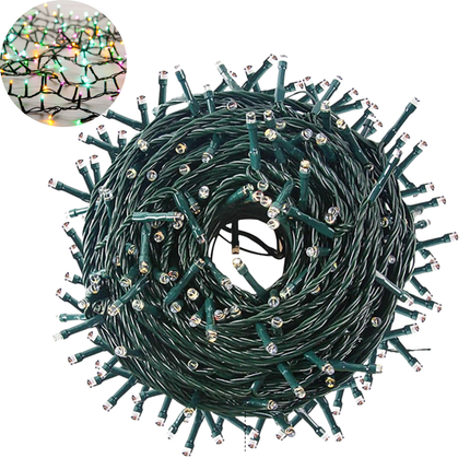 Cheqo® Kerstlampjes - Kerstverlichting - 120 Led - 9 Meter Lengte - LED Verlichting - Kerstboomverlichting - Multicolor Licht - Veelkleurig - 8 Lichtfuncties - Geheugenfunctie - Timer Functie - Binnen En Buiten - IP44