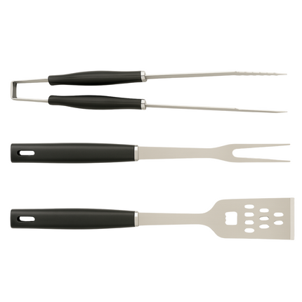 Cheqo® BBQ Gereedschap Set 3-Delig RVS – Barbecue Accessoires Vork Spatel Tang – Roestvrijstalen BBQ Tools – Grill Gereedschap – Barbecue Set – BBQ Essentials – Gereedschap voor Barbecue – RVS BBQ Kit – Barbecue Tools
