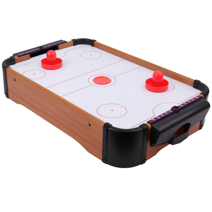 Cheqo® Mini Air Hockey Tafel - Air Hockey Set - Zwevende Puck - Ingebouwde Fan - Voor Kinderen - 2 Spelers - Scoretellers - Speelgoed Air Hockey - Air Powered - Vanaf 6 Jaar - Pucks En Discs Inbegrepen
