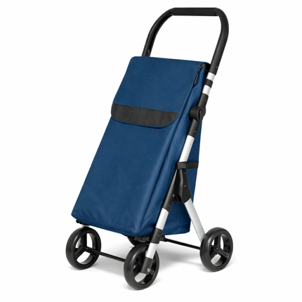 Cheqo® Boodschappentrolley - Boodschappenwagen - Boodschappenkar - Shopping Trolley - Boodschappentrolley Blauw - Opvouwbare Boodschappentrolley - Boodschappentrolley Met Wielen - Boodschappentrolley 4 Wielen