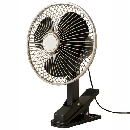 Cheqo® Clip Mini Ventilator - Portable Ventilator - Fan - 24V - Zwart - Voor Auto en Vrachtwagen