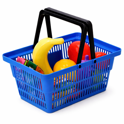 Cheqo® Speelgoed Winkelmandje - Winkelmandje Speelgoed - Boodschappenmandje Speelgoed - Winkelmandje Met Boodschappen - Winkelmandje Met Speelvoedsel - Speelgoed Winkelmand Met Boodschappen - Boodschappen Set Speelgoed - Rollenspel Boodschappen