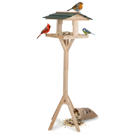 Cheqo® Vogelvoederhuisje op Paal - Vogelhuisje op Paal - Vogelvoederhuis op Paal - Vogelvoederstation - Vogelvoerhuisje - Vogelhuisje Tuin - Vogelhuisje Balkon - Vogelvoederhuisje Tuin - Vogelhuisje Buiten