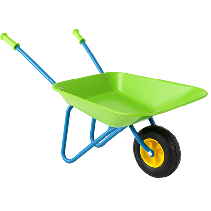 Cheqo® Metalen Kinderkruiwagen - Kruiwagen voor Kinderen - Speelgoed Kinderen Tuin - Tuinieren Voor Kinderen - Tuinkruiwagen - Kindertuingereedschap