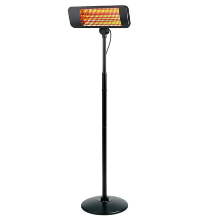 Cheqo® Terrasverwarmer Infrarood - Verstelbare Staande Heater - Elektrisch - Spatwaterdicht IP24 - Infrarood Verwarming Staand