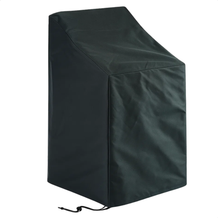 Cheqo® Tuinstoelen Afdekhoes - Tuinmeubelhoes - Stapelstoelhoes - Zwart - Outdoor Stoelhoes - Voor Buitengebruik - Stoelhoes Met Trekkoord - Hoes voor Tuinstoelen - Tuinstoel Afdekhoes - Meubeulhoes
