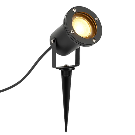 Cheqo® LED Prikspot - Spikespot - Warm Wit - Zwart Metaal - Buitenverlichting - Tuinspot - Energiezuinig - Padverlichting - Tuinverlichting - Tuinlamp - Priklamp - Tuin Spot - Tuinverlichting