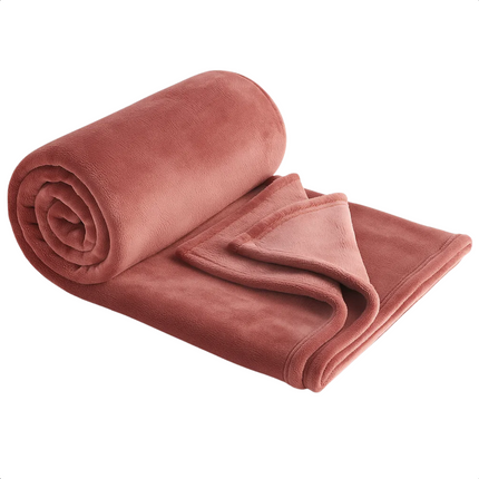 Cheqo® Fleece Deken - Plaid Flannel - Roze Fleece Deken - 150 x 200 cm - Zachte Textuur - Wasmachine Bestendig - Hoogwaardig Polyester - Gezellige Warmte - Elegante Roze Kleur - Veelzijdige Fleece Deken - Dekentje