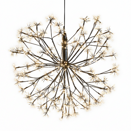 Cheqo® Balvormige Kerstverlichting - Kerstbal Warm Wit Licht - Micro LED-Lampjes - Spatwaterdicht - IP44 - Tuinverlichting - 50 CM Diameter - Zwart Snoer - 912 LED Lampjes - Lichtgevende Bal - Buitenverlichting - Sfeerverlichting