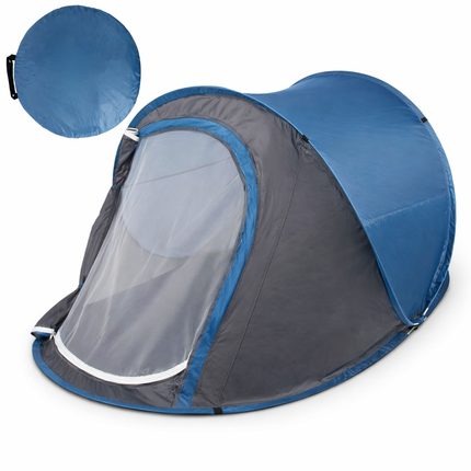 Cheqo® Pop Up Tent - Pop Up Tent 1 Persoons - Festival Tent - Kampeertent - Camping Tent - Lichtgewicht Tent - Blauwe Pop Up Tent