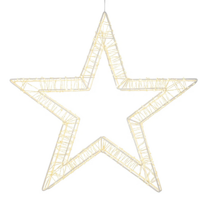 Cheqo® Kerstster Met LED - Warm Wit Licht - Stervormige Kerstverlichting - Buitenverlichting Spatwaterdicht - 36 CM Diameter - 800 LED-Lampjes - IP44-Stekker - Timerfunctie Verlichting - Raamdecoratie Kerst - Tuinverlichting Kerst