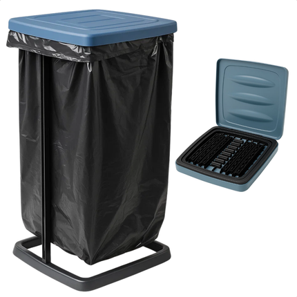 Cheqo® Vuilniszakhouder 60 Liter - Compact Op Te Bergen - Vuilniszakstandaard - Afvalzakhouder - Geschikt Voor 60 Liter - Vuilniszakhouder - Willekeurige Kleur - Vuilniszak Houder - Afvalzak Houder