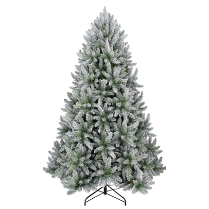 Cheqo® Kunstkerstboom - Besneeuwde Kerstboom - Groene Kerstboom - Realistische Look - Natuurgetrouwe Naaldvorm - Scharnierconstructie - Volle Kerstboom - Weelderige Boom - 180 cm Kerstboom