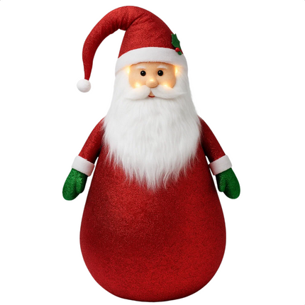 Cheqo® Kerstman XXL - LED Verlichting - 120 Cm Hoogte - Geschikt Voor Buiten - Warm-Witte LED Lampjes - Met Timer - Kerstdecoratie Buiten - Waterproof Kerstman - Batterij Aangedreven - Ruimtebesparend Opbergen - 10 LED Lampjes