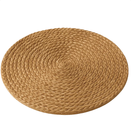 Cheqo® Jute Placemat - Ronde Placemat - 40 cm Diameter - Jute Materiaal - Natuurlijk Jute - Tafelbekleding - Eettafel Decoratie - Jute Onderlegger - Natuurlijke Uitstraling - Ronde Vorm - Rustieke Stijl - Bohemian Stijl