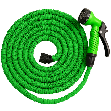 Cheqo® Flexibele Tuinslang Set - Uitrekbare Tuinslang - 7.5-15M Uittrekbaar - Inclusief Sproeikop - Kunststof
