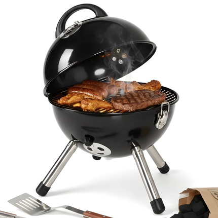 Cheqo® Kogelbarbecue - Houtskoolbarbecue - Houtskool Bbq - Kogel Bbq - Kolenbarbecue - Kogelgrill - Ronde Barbecue - Ronde Bbq - Barbecue Met Deksel - Houtskoolgrill - Draagbare Houtskool Bbq - Draagbare Barbecue