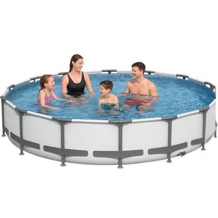 Cheqo® Opzetzwembad Rond – Familie Zwembad met Frame – Bovengronds Zwembad met Filterpomp – 10220L – Duurzaam PVC – Roestbestendig – Waterpret in de Tuin – Eenvoudig Zonder Gereedschap – Zomerse Verkoeling