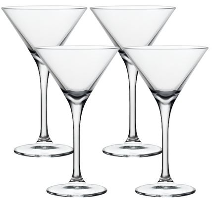 Cheqo® Martini Glazen Set - Martiniglas Set - Martiniglazen - Cocktail Glas Set - 220ml - Voor Cocktails en Martini's - Pornstar Martini Glas - Espresso Martini - 4 Stuks