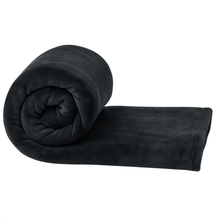 Cheqo® Fleece Deken - Plaid Fleece - Superzachte Deken - 150 x 200 cm - Zwart - Hoogwaardig Polyester - Wasmachine Wasbaar - Elegante Kleur - Veelzijdig Gebruik - Duurzame Fleece - Zacht Dekentje - Bank Of Bed - Warme Deken - Wintermaanden