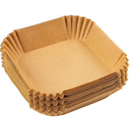 Cheqo® Airfryer Bakpapier - Airfryer Accessoires - Wegwerpbakjes - Vierkant Bakpapier - 20x20 cm - Geschikt Voor Airfryer - 50 Stuks - Luchtfriteuse Bakpapier