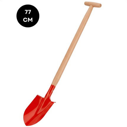 Cheqo® Metalen Schep - Houten Steel -  Tuingereedschap - Kinderschep - Tuinschep - Strandschep - Zandspeelgoed - Tuinieren - Metalen Blad - Compacte Schep - Tuinwerk - Sneeuw Schep - Zand Scheppen - Sneeuwschep