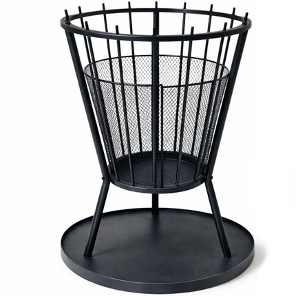 Cheqo® Vuurkorf - Vuurkorf Met Vonkenscherm - Vuurkorf Voor Buiten - Vuurkorf Met Bodemplaat - Vuurkorf Rond - Zwarte Vuurkorf - Vuurkorf Op Poten