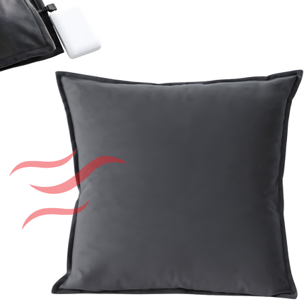 Cheqo® Verwarmd Kussen - Warmtekussen Elektrisch - Draadloos Warmtekussen - Oplaadbaar Kussen Verwarming - Meerdere Warmtestanden - Warmtekussen Voor Bank - Warmtekussen Voor Stoel - Zachte Hoes - Warmte Kussen