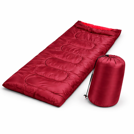 Cheqo® Envelop Slaapzak - Deken Slaapzak - Slaapzak Volwassenen - Zomerslaapzak - Lente Slaapzak - Camping Slaapzak - Kampeer Slaapzak - Festival Slaapzak - Slaapzak Wandelen - Slaapzak Hiken - Rode Slaapzak