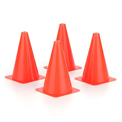 Cheqo® Pionnen - Pilonnen - Verkeerskegel - Verkeerskegels - Markeringspionnen - Markeringshoedjes - Trainingshoedjes - Training Kegels - Slalom Pionnen - Voetbal Pionnen - Sport Pionnen - Oranje Pionnen