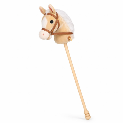 Cheqo® Stokpaard met Geluid - Stokpaardje met Geluid - Stokpaard - Stokpaardje - Hobby Horse - Hobby Paard - Paardenstok - Paardenstok Speelgoed - Stokpaard Speelgoed - Stokpaard voor Kinderen - Stokpaard met Geluid Beige